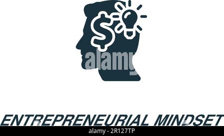 Enterpreneurial mindset icon. Monochrome simple sign from business concept collection. Enterpreneurial mindset icon for logo, templates, web design Stock Vector