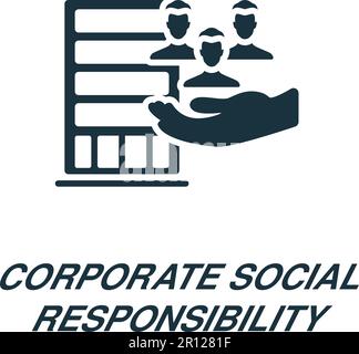 Corporate social responsibility icon. Monochrome simple sign from business concept collection. Corporate social responsibility icon for logo Stock Vector