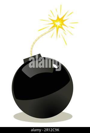 Cartoon illustration of a bomb Stock Vector