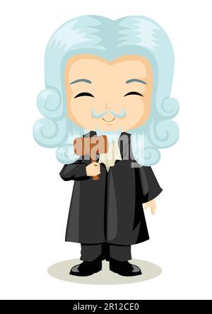 Cute cartoon illustration of a judge Stock Vector