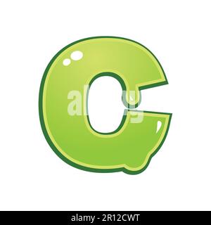 Slimy font type letter C Stock Vector