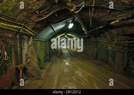 Mine gallery, Rammelsberg mine site, Goslar, Harz, Lower-Saxony, Germany Stock Photo