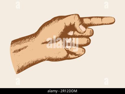 Sketch illustration of pointing hand Stock Vector