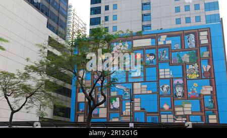 Street Bonifacio Global CIty Mural Art! The works of the artists were all stunning and visually delightful. Manila, Philippines Stock Photo