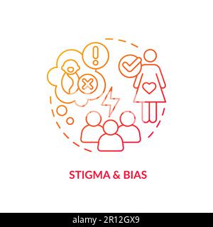 Stigma and bias red gradient concept icon Stock Vector