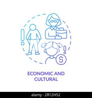 Economic and cultural blue gradient concept icon Stock Vector
