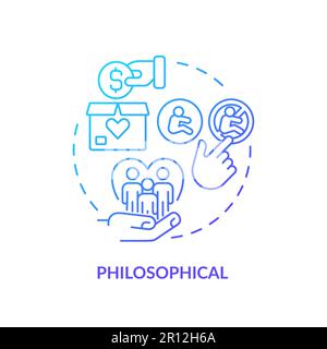 Philosophical blue gradient concept icon Stock Vector