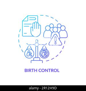 Birth control blue gradient concept icon Stock Vector