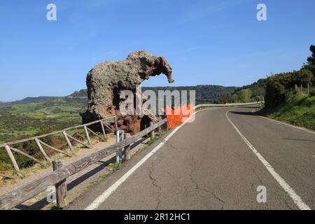 The Elephant rock on a street in Castelsardo - Sardinia 2023 Stock Photo