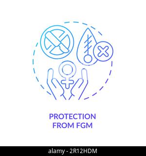 Protection from FGM blue gradient concept icon Stock Vector