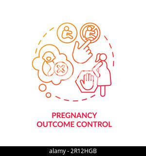 Pregnancy outcome control red gradient concept icon Stock Vector