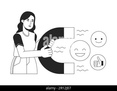 Audience satisfaction bw concept vector spot illustration Stock Vector