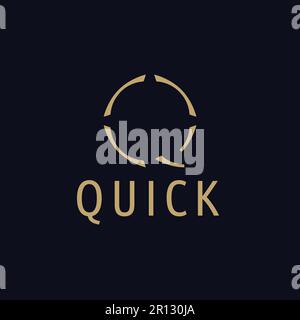 Abstract logo of truncated circles forming monogram letters. Stock Vector