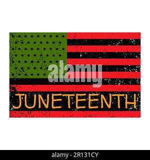 Juneteenth, Freedom Day. Pan-african flag. African American flag. African-American Independence Day, June 19. Vector Illustration on White Background. Stock Vector