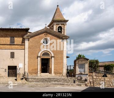 Church Santa María Maddalena, Torrenieri hamlet of Montalcino, Siena province, Tuscany region in central Italy - Europe Stock Photo