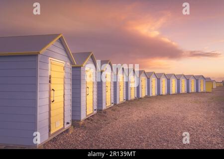 Littlehampton beach huts Stock Photo