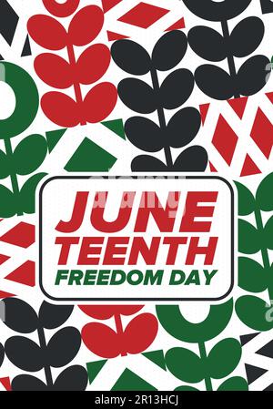 Juneteenth Independence Day. Freedom, Emancipation day. Annual american holiday, celebrated in June 19. African-American history and heritage. Vector Stock Vector