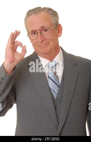 Senior businessman with a rather interesting expression Stock Photo