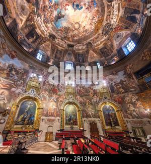 Baroque interior of Church of Saint Anthony of the Germans (San Antonio de los Alemanes) - Madrid, Spain Stock Photo