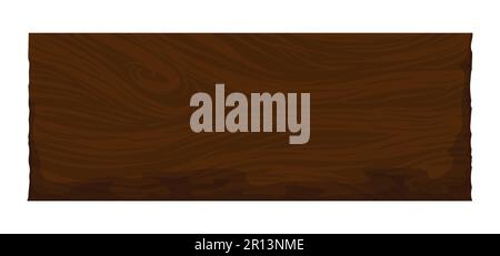 Template design with rustic wooden placard in cartoon style on white background. Stock Vector