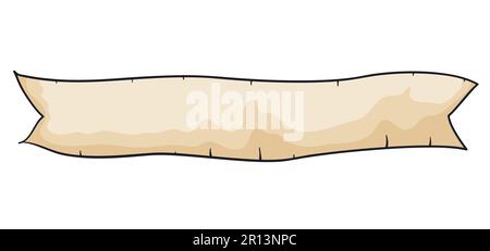 Template design on a long parchment paper. Cartoon style design on white background. Stock Vector