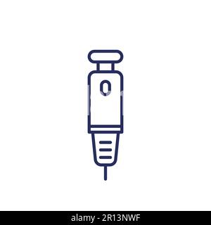 insulin pen icon, insulin injection line vector Stock Vector