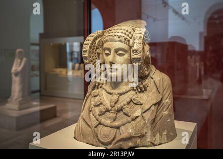 Lady of Elche (La Dama de Elche) Iberian Sculpture at National Archaeological Museum - Madrid, Spain Stock Photo