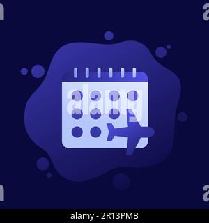 Flight calendar icon, vector design Stock Vector