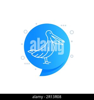 pelican line icon, vector art Stock Vector