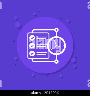 timesheet, time tracking icon for web Stock Vector