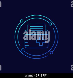 medical history or patient file icon linear design Stock Vector