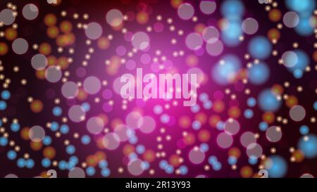 Abstract purple blurred background with bokeh effect. Magical bright festive multicolored beautiful glowing shiny with light spots, round circles. Tex Stock Vector