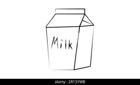 Milk carton box vector illustration, dairy paper pack icon. Stock Vector