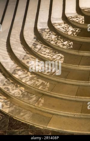 Shadow patterns on a staircase in Hampton Court Palace, London, England Stock Photo