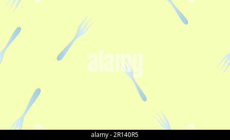 Vector seamless pattern in Scandinavian style. Fork and Spoon. Minimalism. Cartoon print, poster Stock Vector