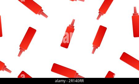 Ketchup bottle fastfood seamless pattern. Fast food seasoning ba. Stock Vector