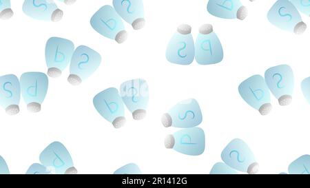 pepper seamless pattern Salt sugar shaker bottle isolated wallpaper background. Stock Vector