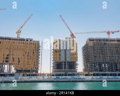 26 March 2023, Dubai, UAE: construction on the Dubai Canal, DAMAC Cavalli Couture Tower. tourist trip to futuristic dubai Stock Photo