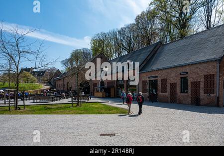 Averbode, Laakdal, Belgium -  April 21, 2023 - Historical buildings and inner court of the abbey Stock Photo