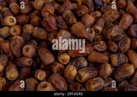 Dried dates fruit on street market in Egypt. Stock Photo