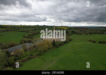 Bliss Tweed Mill Chipping Norton Cotswolds UK drone aerial view Stock Photo