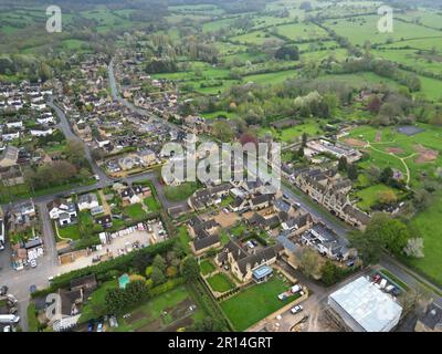 Broadway large village  in Worcestershire UK drone , aerial, Stock Photo