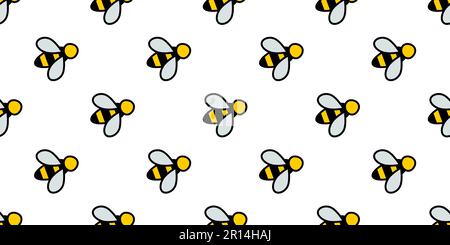 Seamless simple bee icon pattern, repeats vertically and horizontally Stock Vector