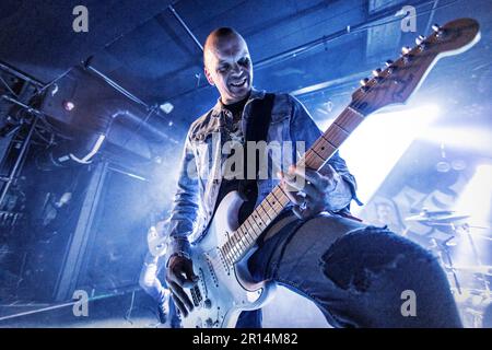 Oslo, Norway. 09th, April 2023. The Norwegian rock and metal band Slegest performs a live concert at Rockefeller during the Norwegian metal festival Inferno Metal Festival 2023 in Oslo. Here vocalist and guitarist Stig Ese is seen live on stage. (Photo credit: Gonzales Photo - Terje Dokken). Stock Photo