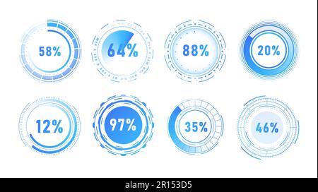 Hud loading bars set Stock Vector