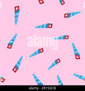 Saw blade icon in flat style. Working tools vector illustration on white isolated background. Hammer seamless pattern business concept. Stock Vector