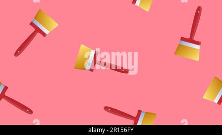 Paint brush sign icon seamless pattern background. Paintbrush vector illustration on white isolated background. Craft equipment. Stock Vector