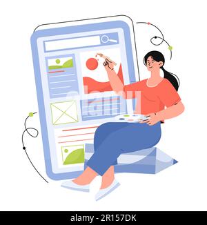 UI and UX design Stock Vector