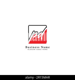 P, D, PD Initial letter handwriting and signature vector logo Stock ...