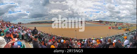Corner of George Russell's Mercedes 63 crashed F1 GP car, July 2022 Silverstone, panorama Stock Photo